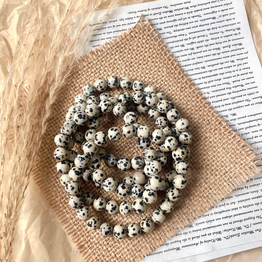 Dalmatian jasper crystal bracelet-B014