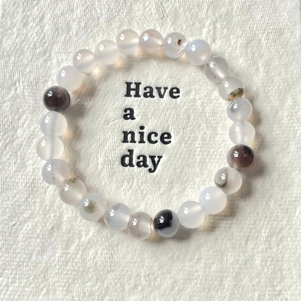 Aqua agate crystal bracelet-B015