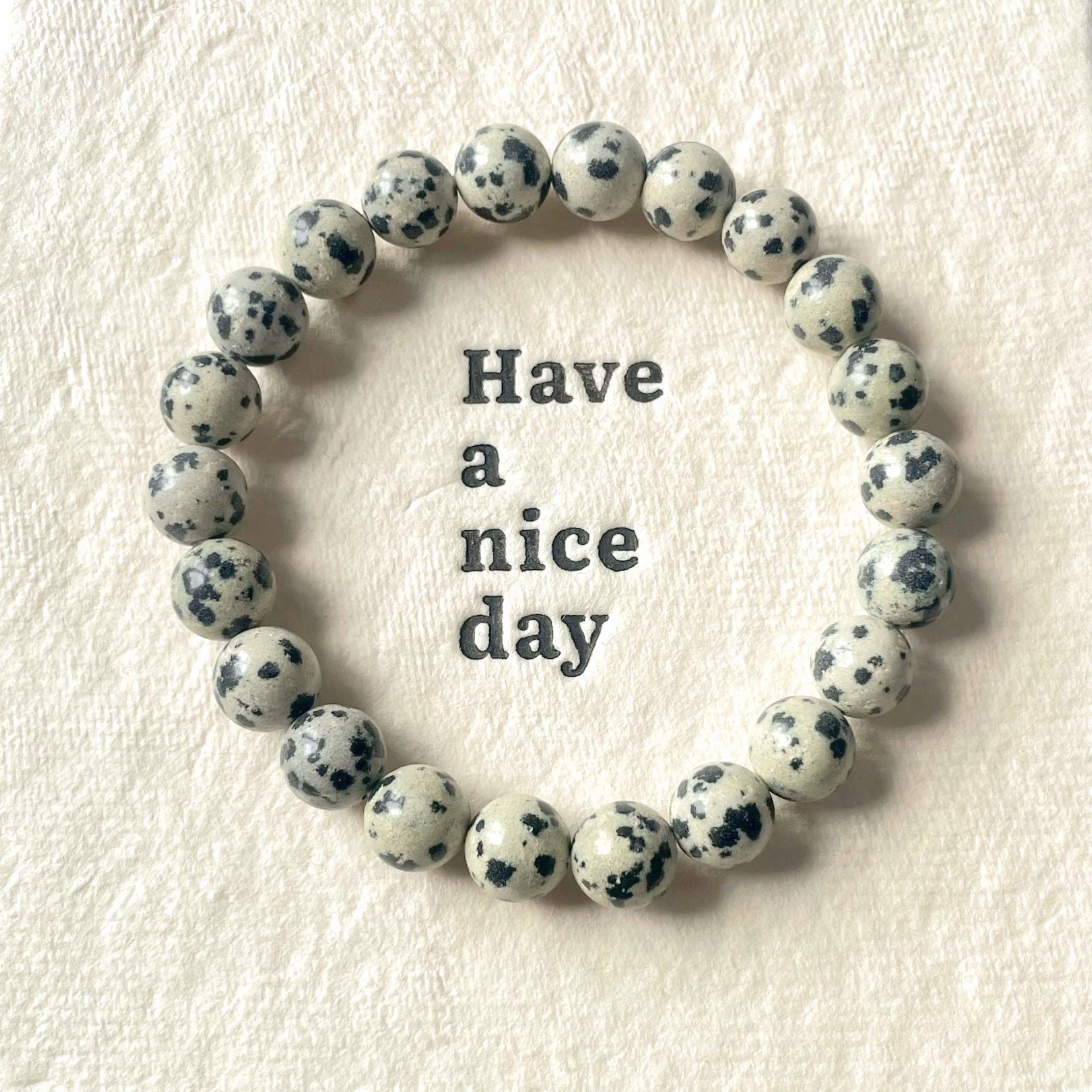 Dalmatian jasper crystal bracelet-B014