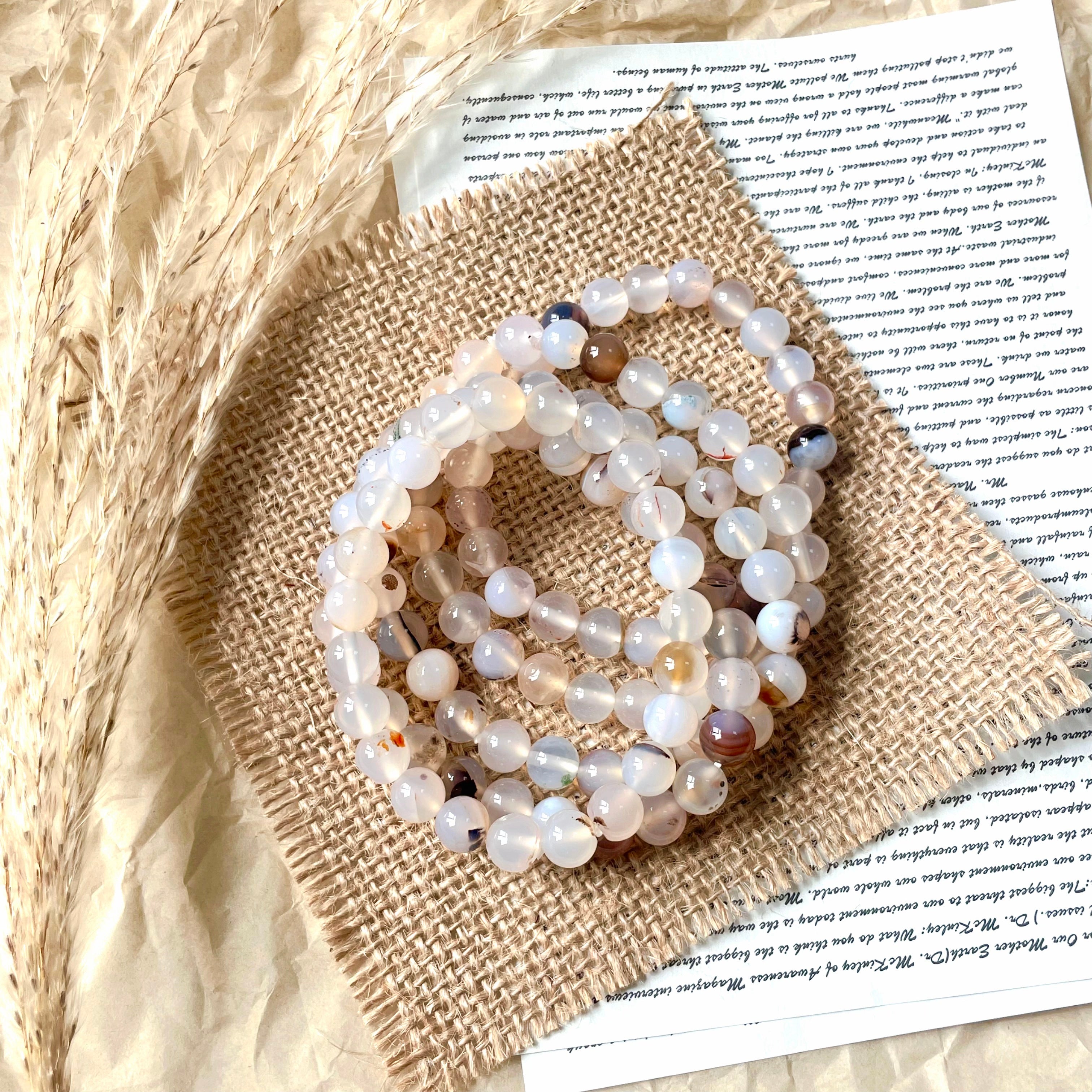 Aqua agate crystal bracelet-B015