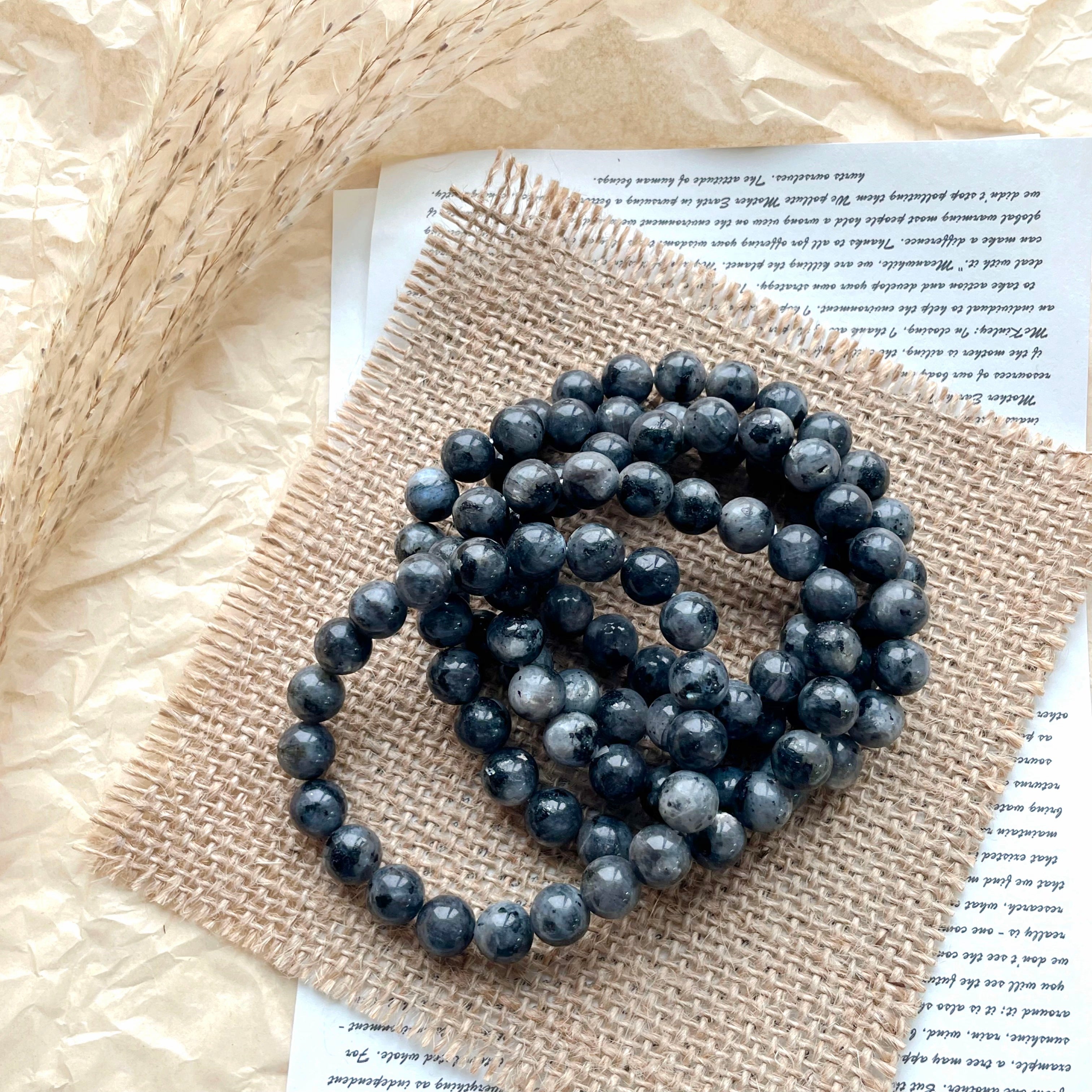 Larvikite crystal bracelet-B019