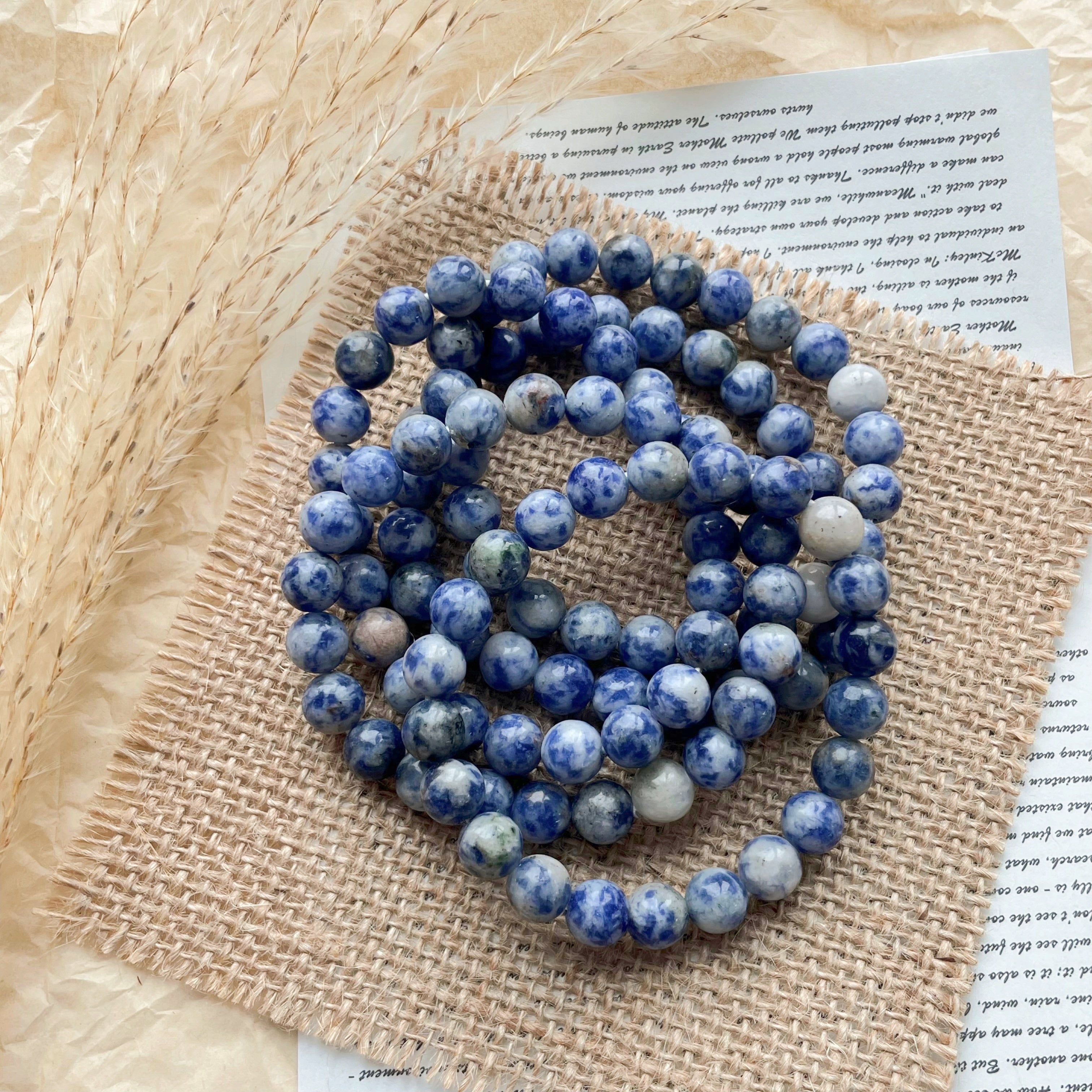 Snowflake sodalite crystal bracelet-B016
