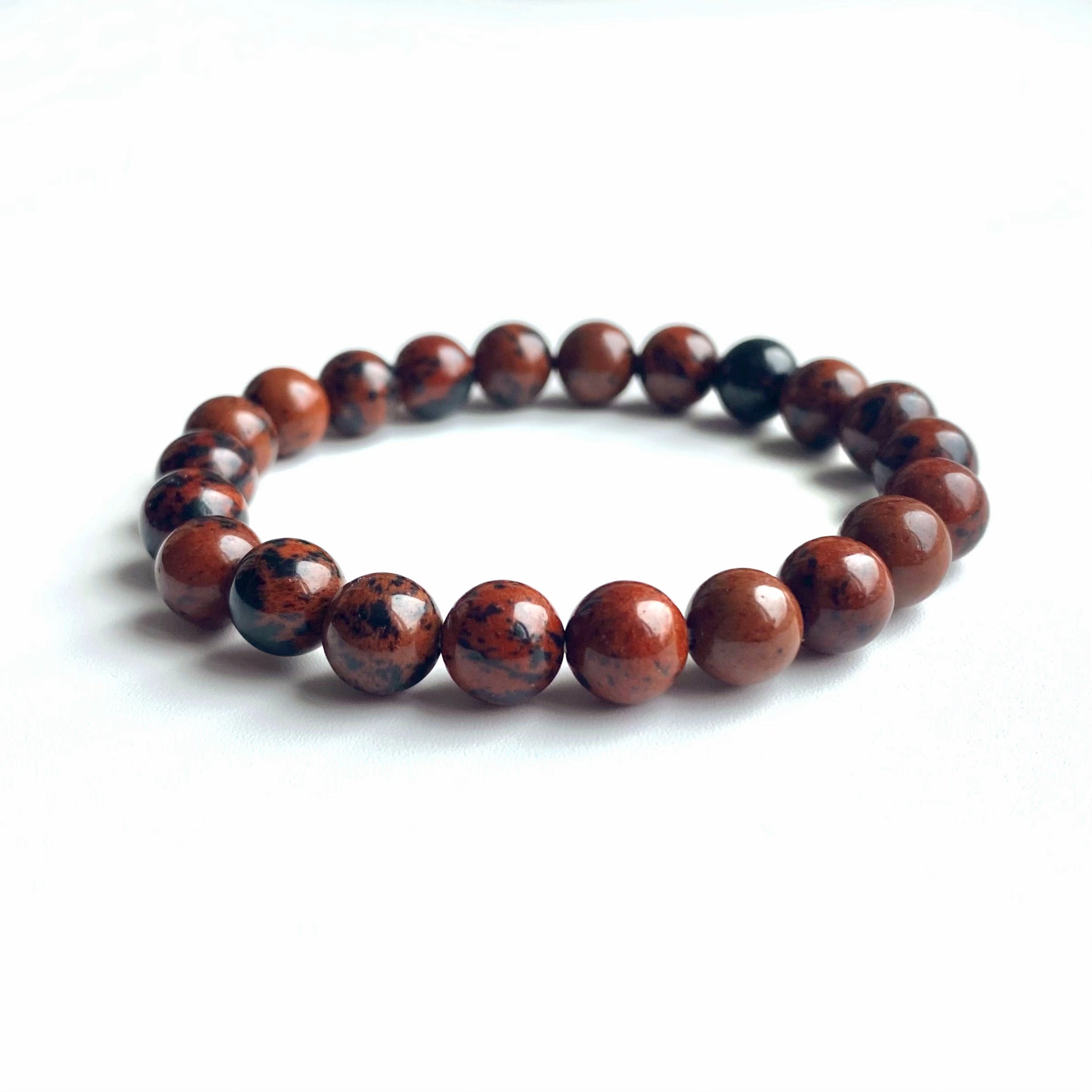 Red obsidian crystal bracelet-B022