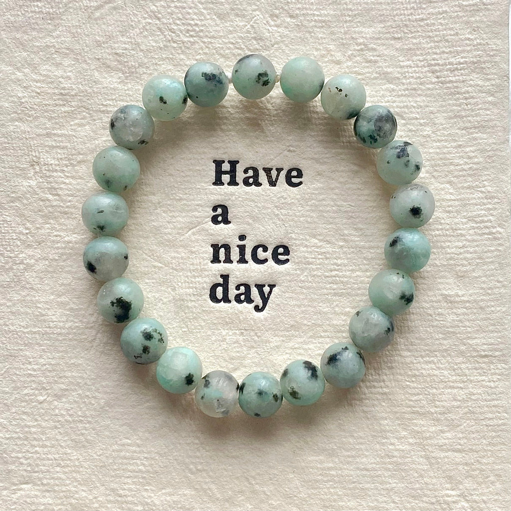 Kiwi jasper crystal bracelet-B023
