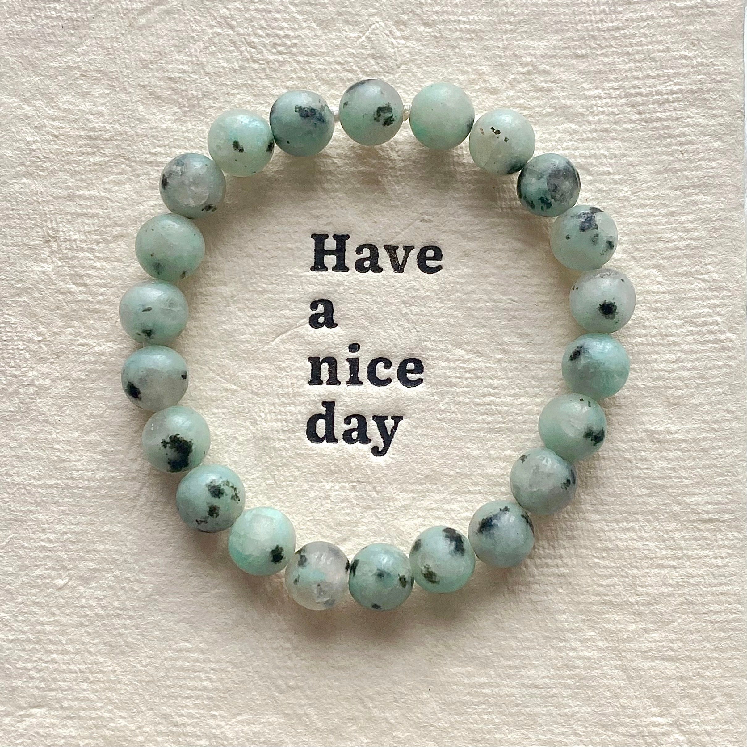 Kiwi jasper crystal bracelet-B023