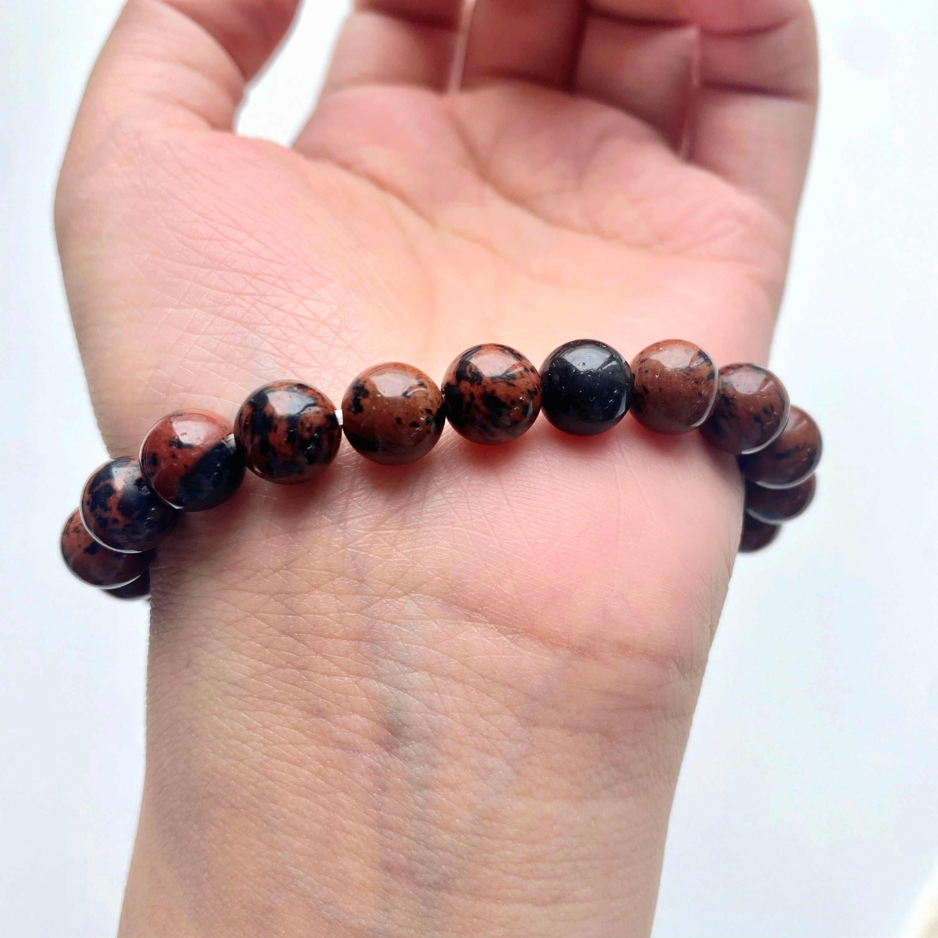 Red obsidian crystal bracelet-B022