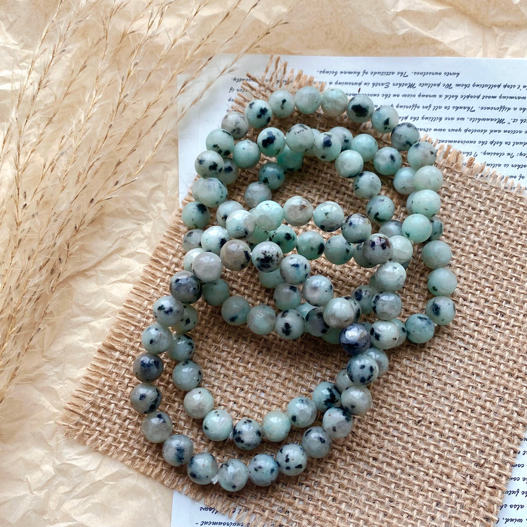 Kiwi jasper crystal bracelet-B023