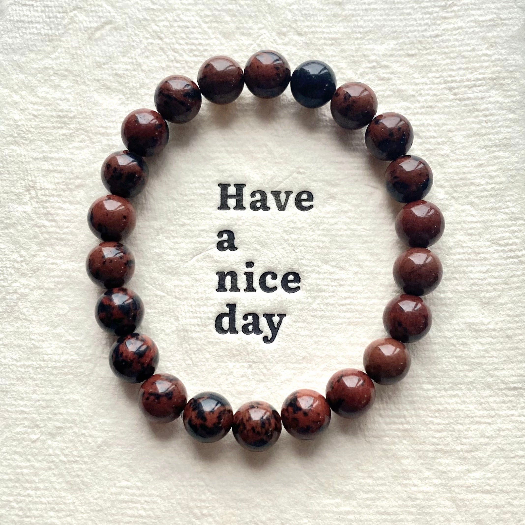 Red obsidian crystal bracelet-B022