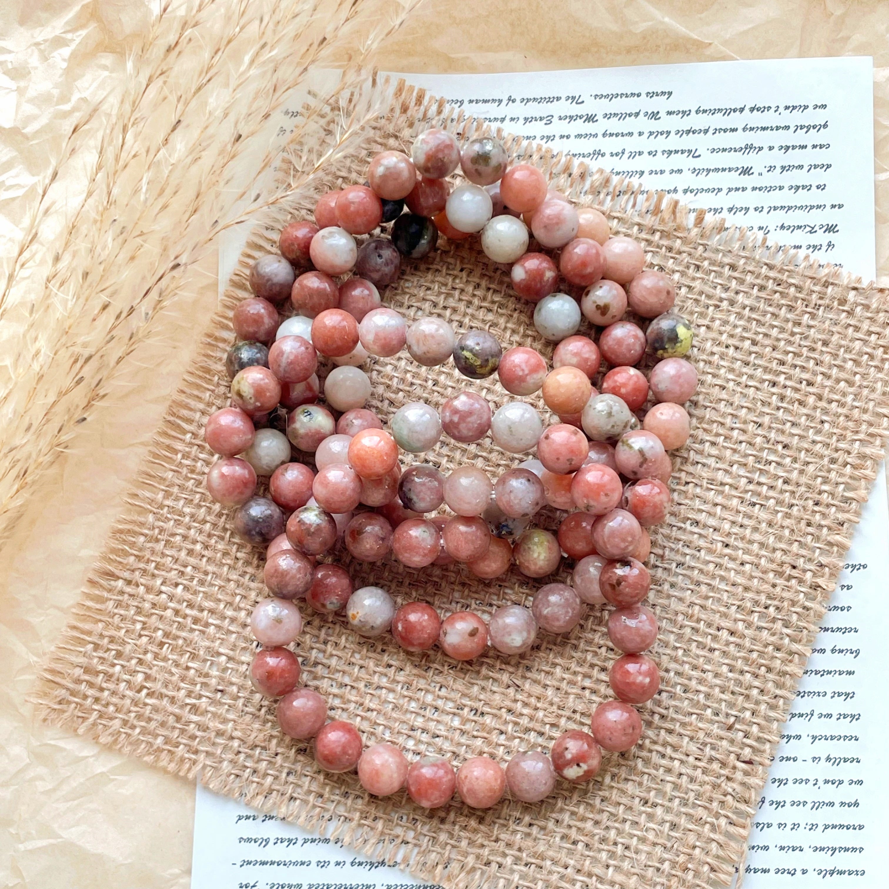 Plum jade crystal bracelet-B026