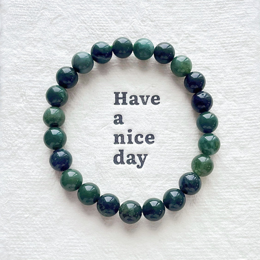 Moss agate crystal bracelet-B028