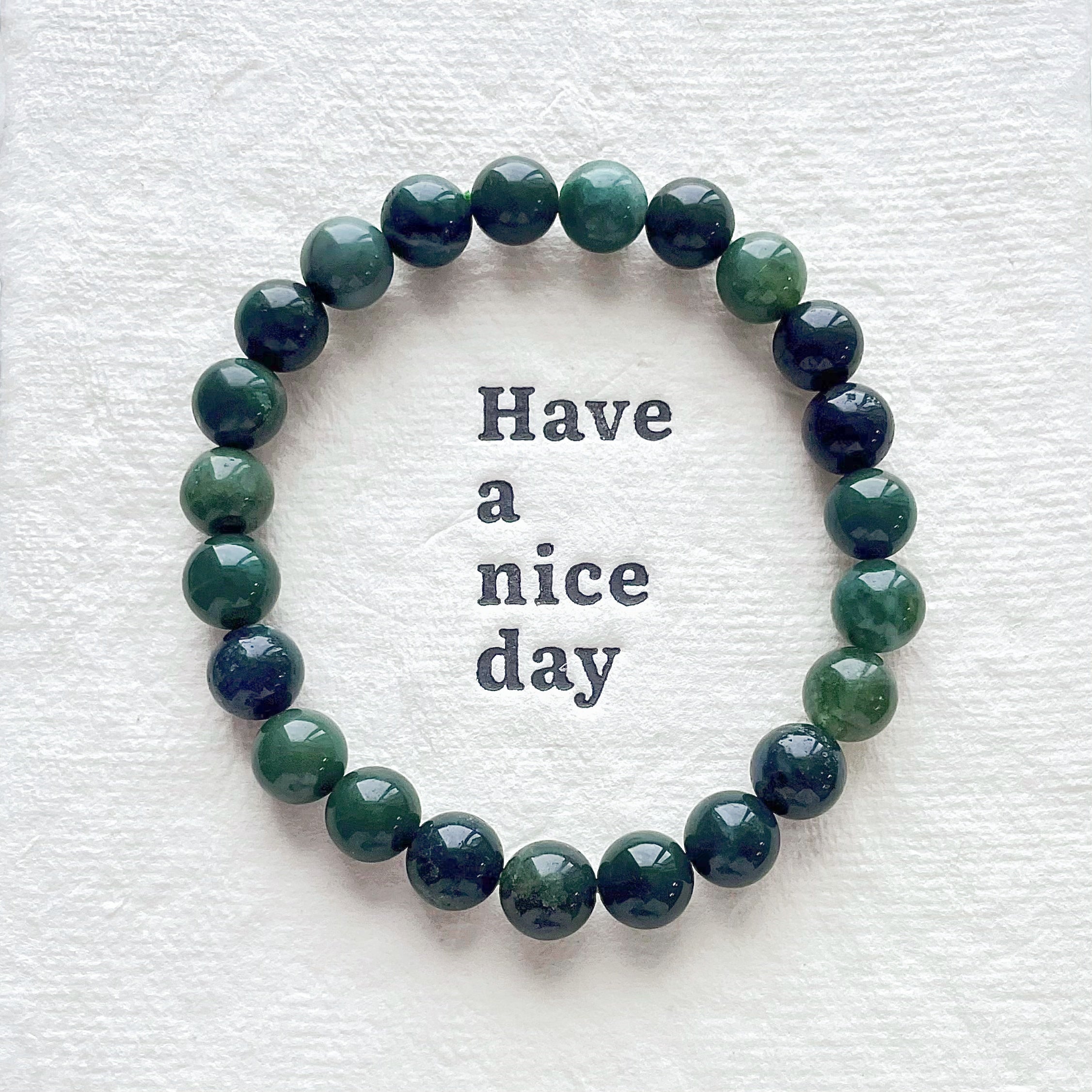 Moss agate crystal bracelet-B028