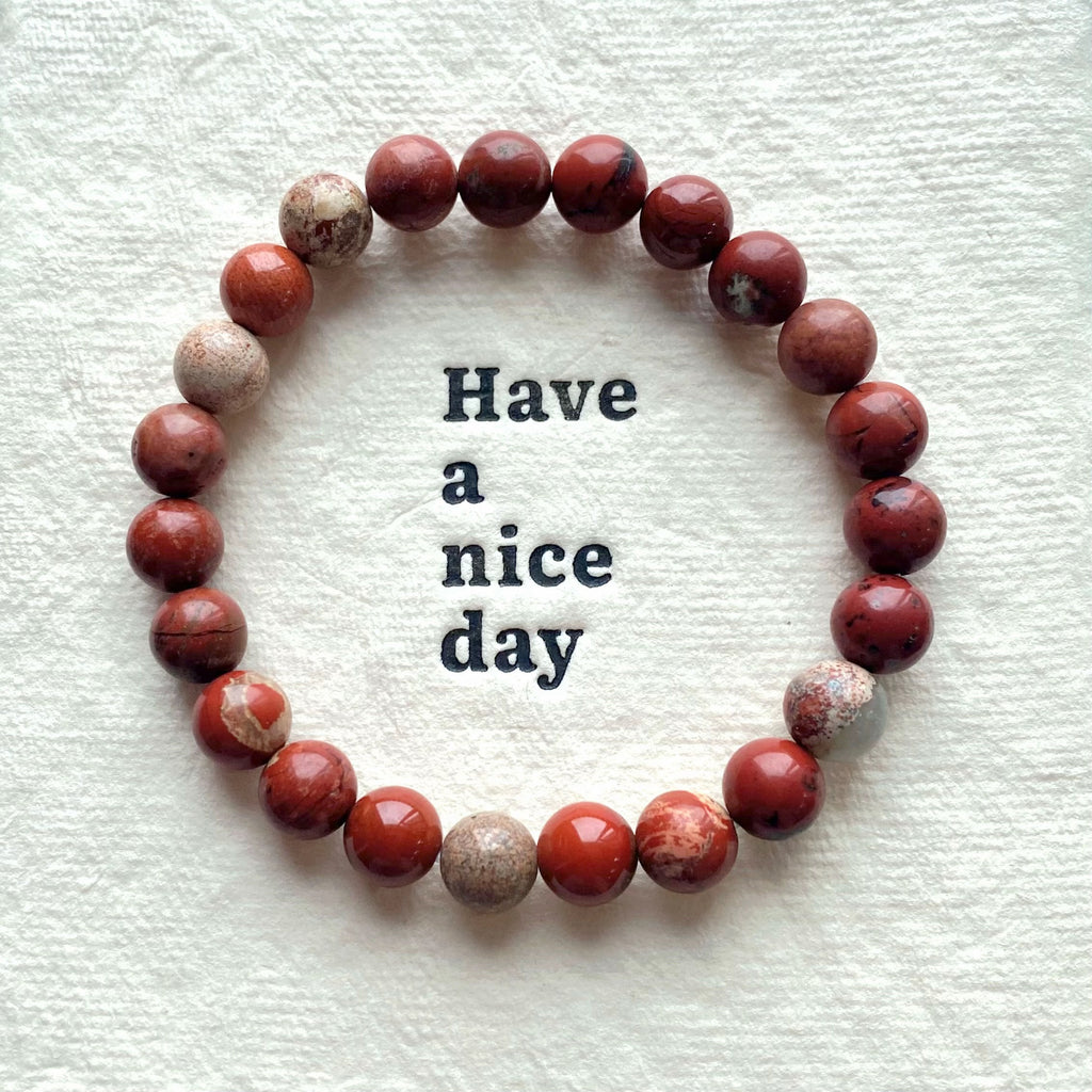Red jasper crystal bracelet-B031