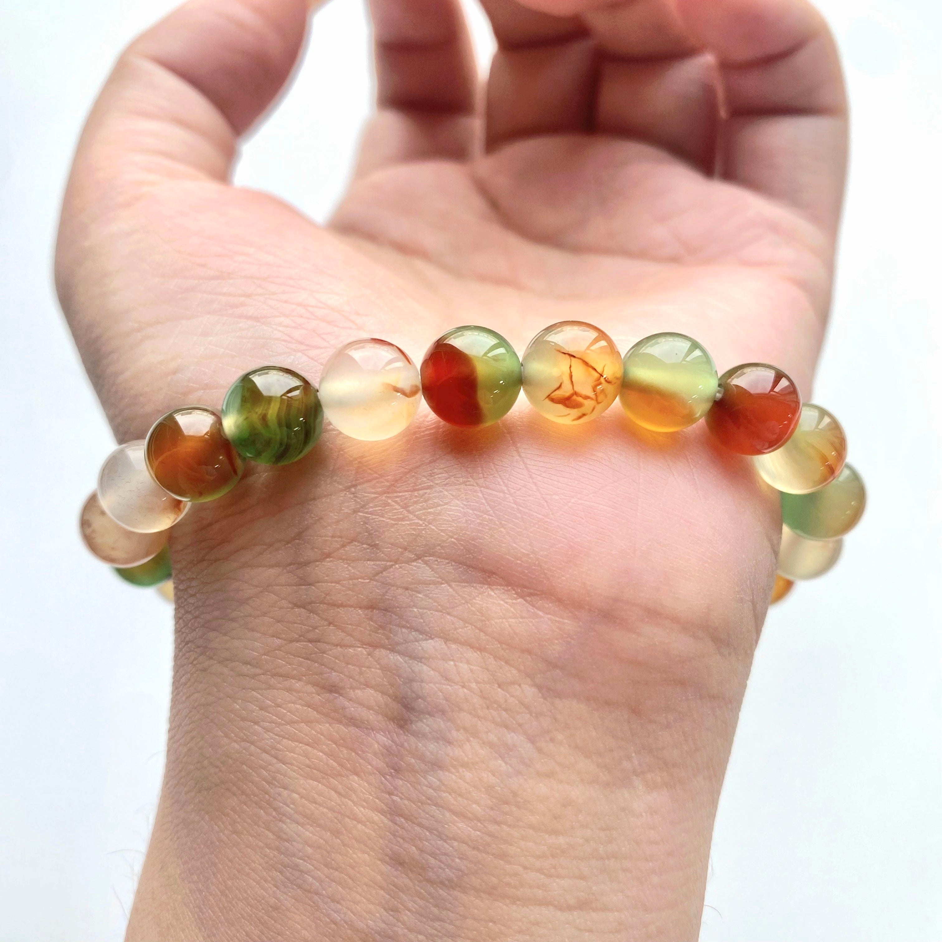Peacock agate bracelet-B029