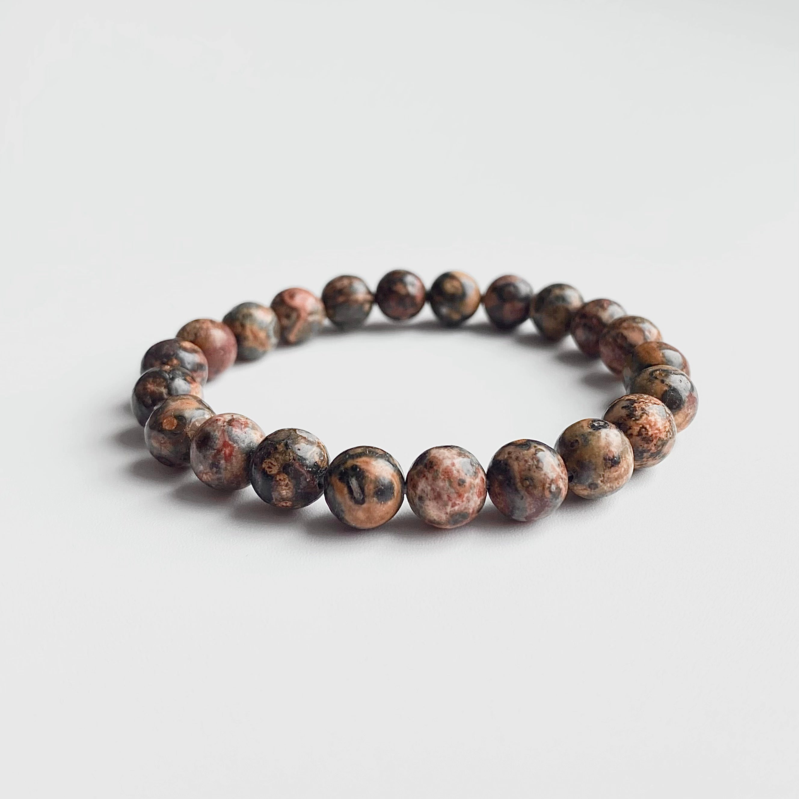 Leopard skin jasper crystal bracelet-B032