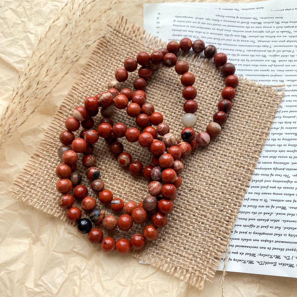 Red jasper crystal bracelet-B031