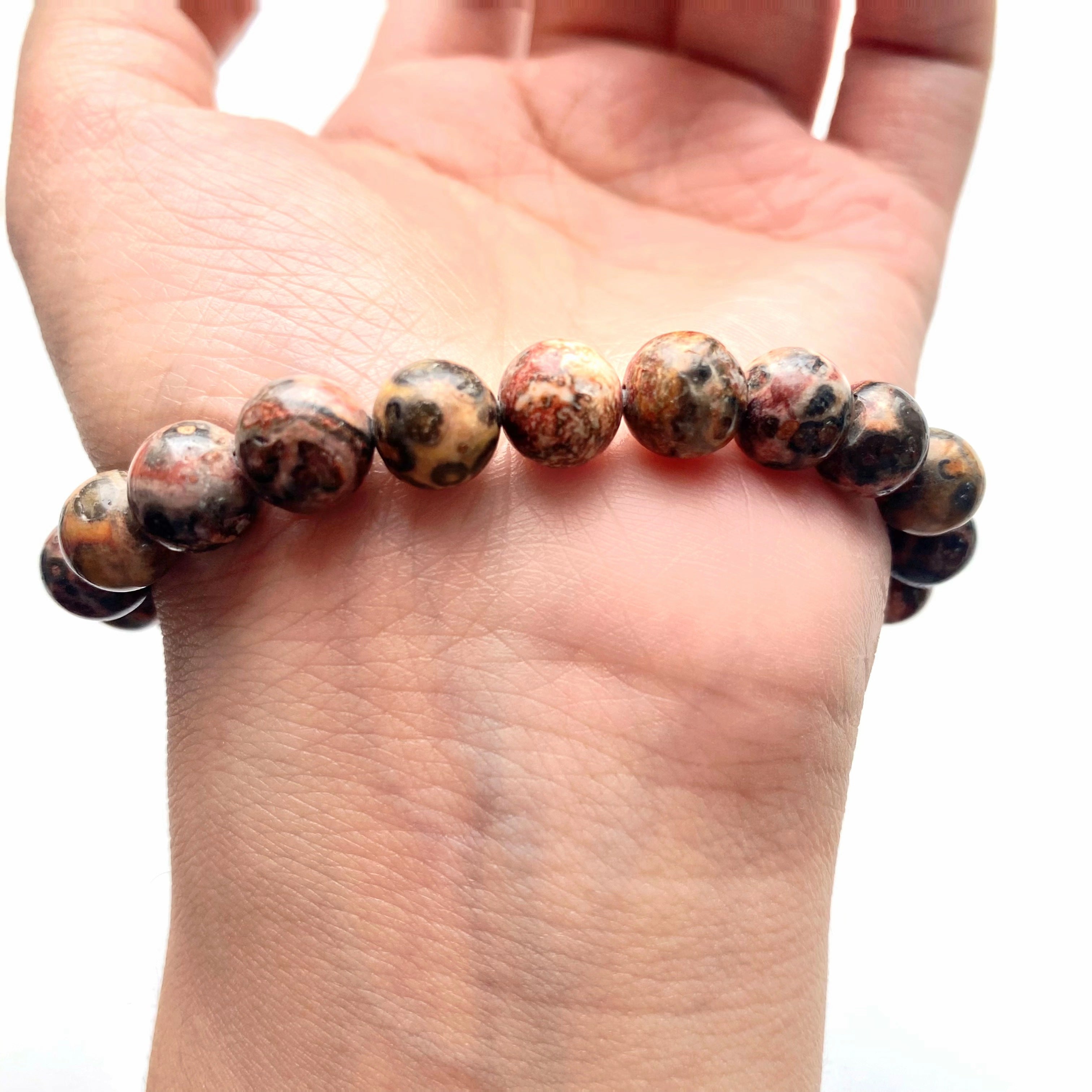 Leopard skin jasper crystal bracelet-B032