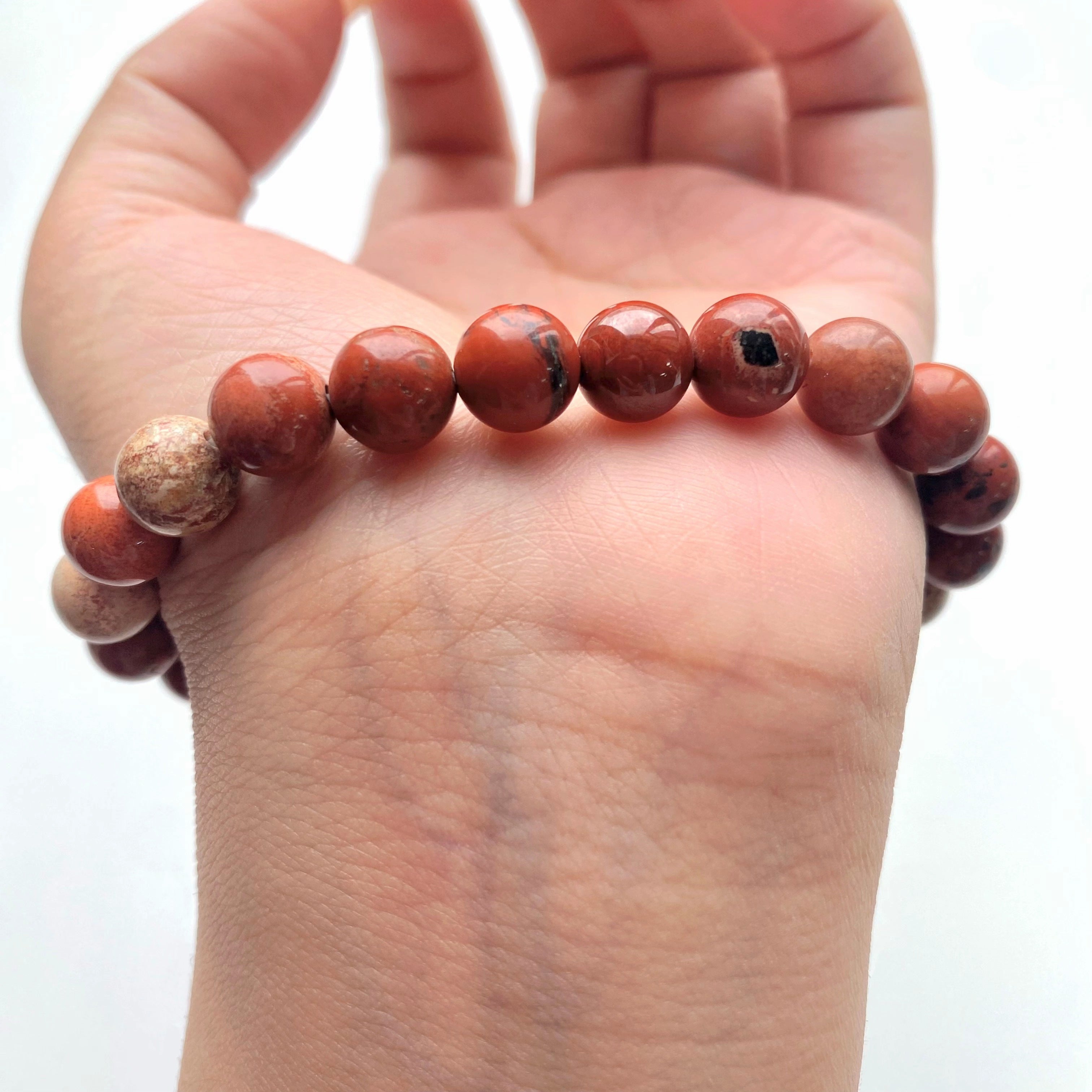 Red jasper crystal bracelet-B031
