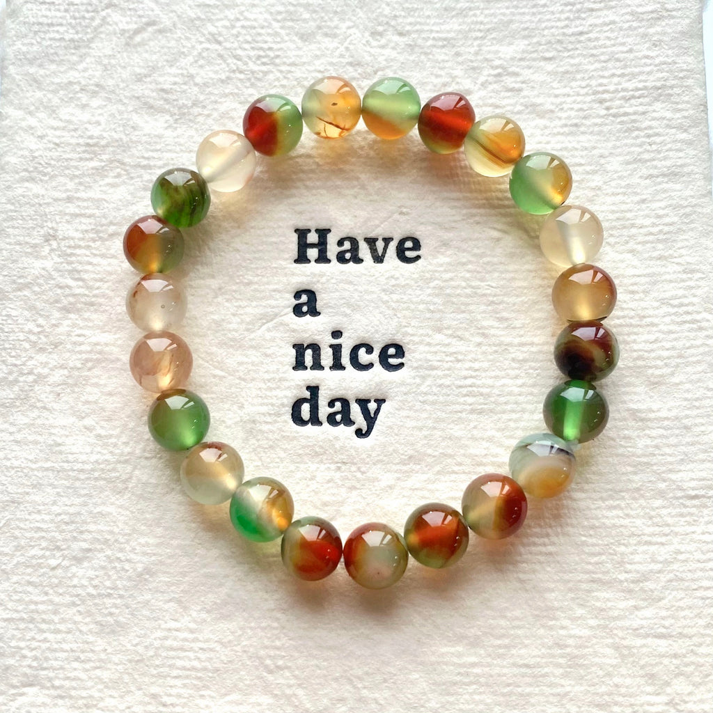 Peacock agate bracelet-B029