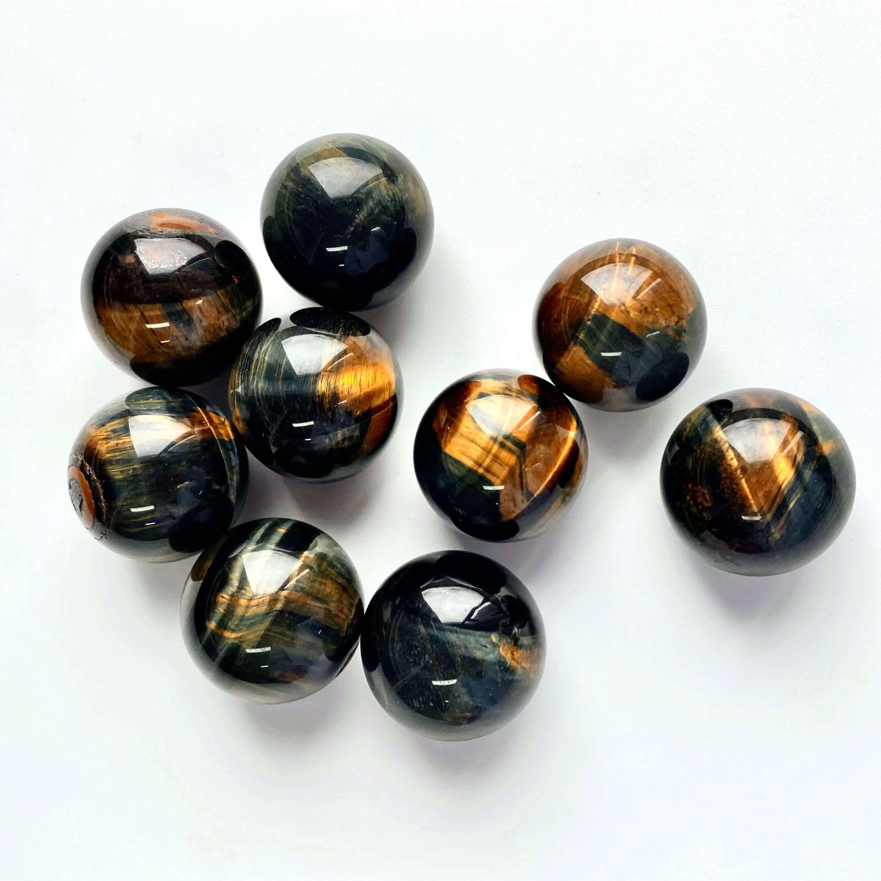 1.1in yellow mixed blue tiger eye sphere ball-C050