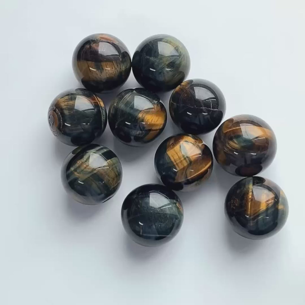 1.1in yellow mixed blue tiger eye sphere ball-C050
