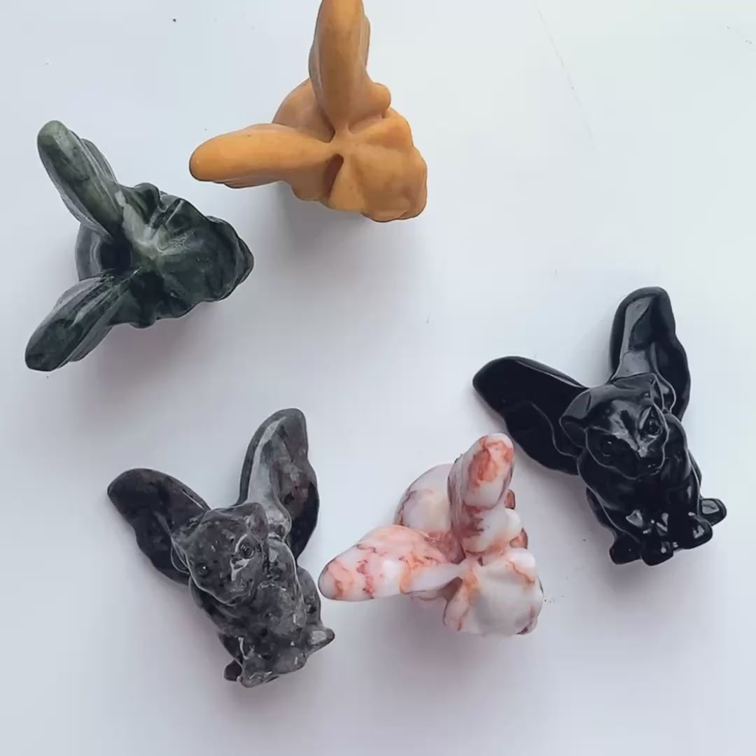 Multi-material crystal bat carving gothic fantasy decor-C060