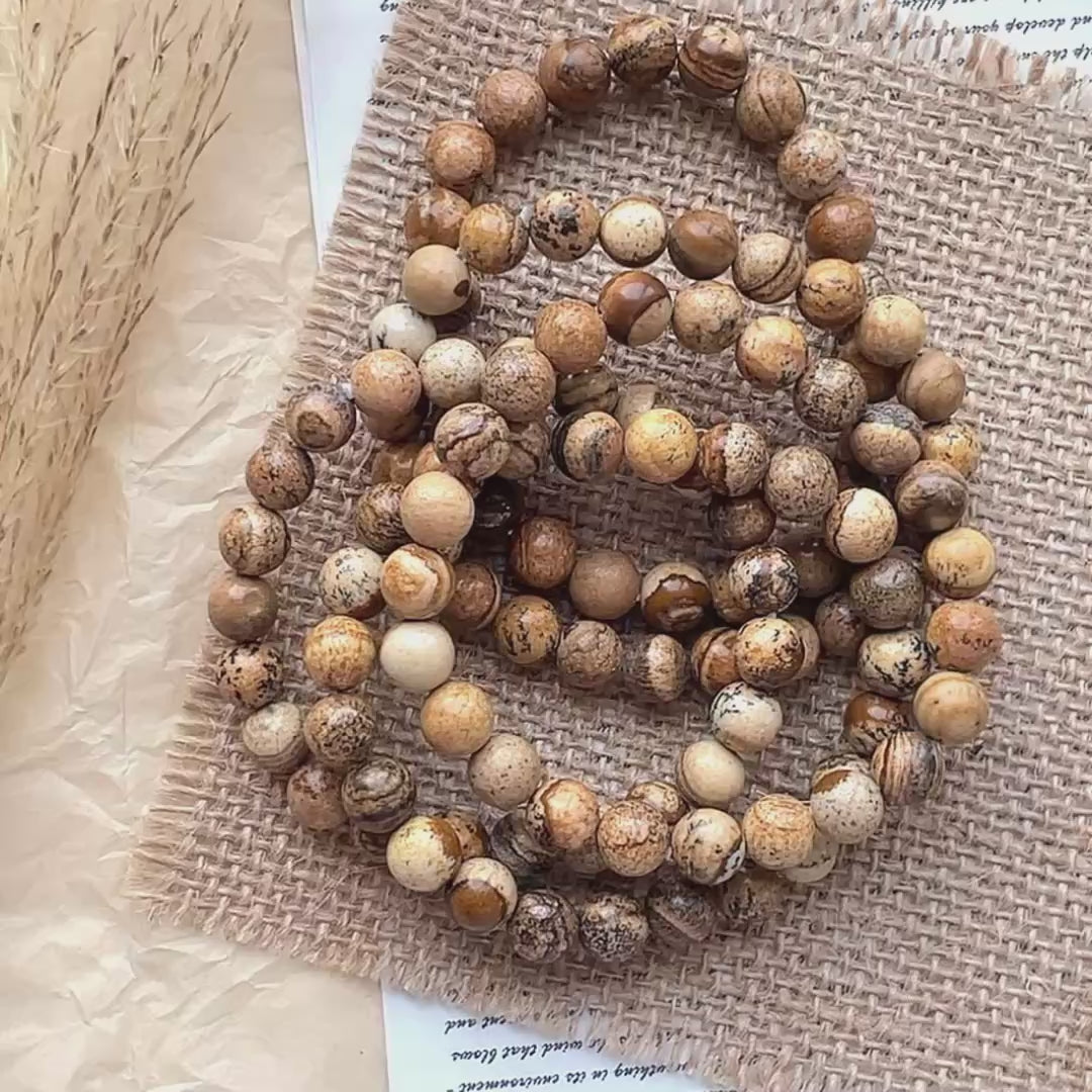 Picture jasper crystal bracelet-B027