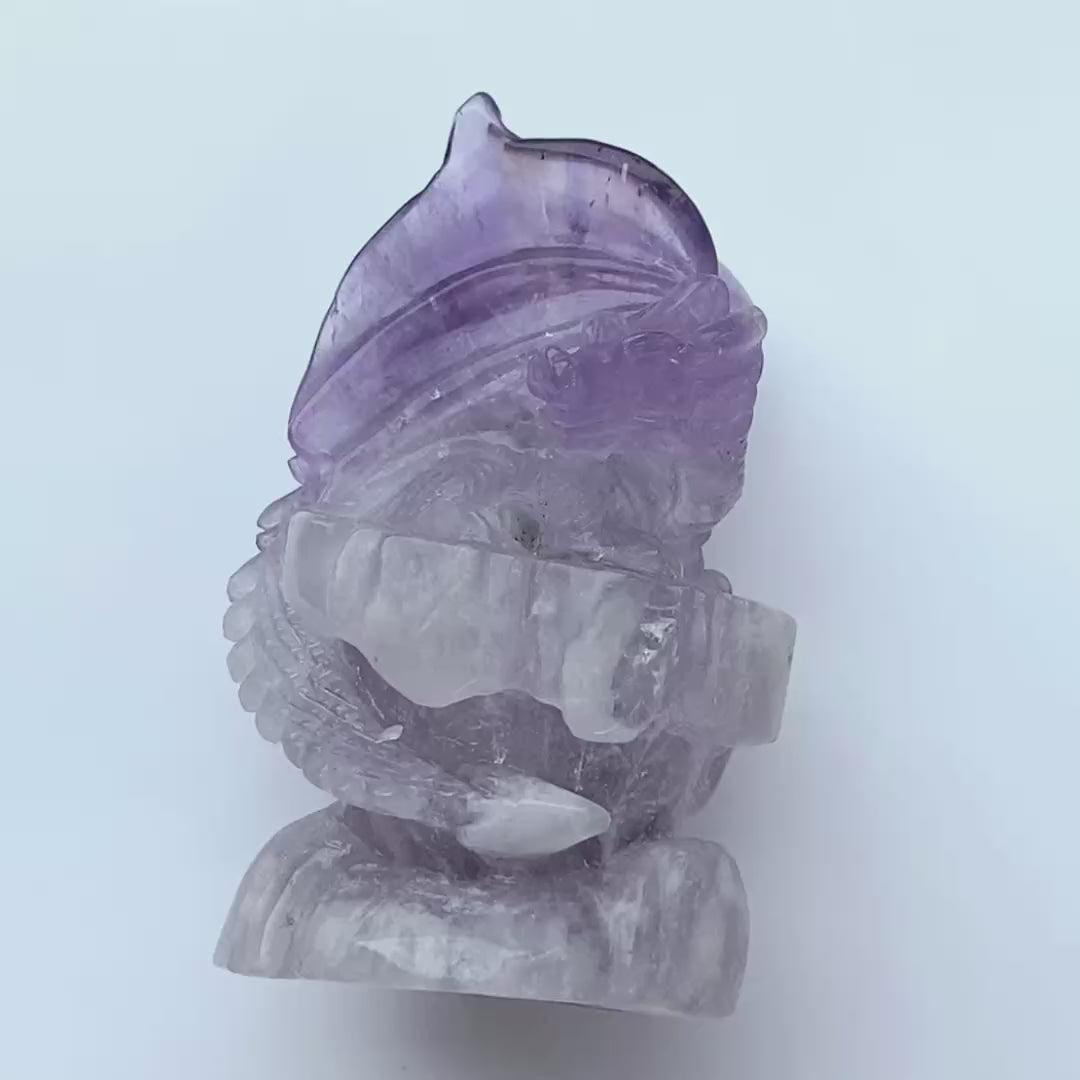 Unique 1pc amethyst fly dragon carving-U003