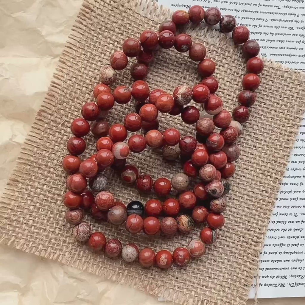 Red jasper crystal bracelet-B031