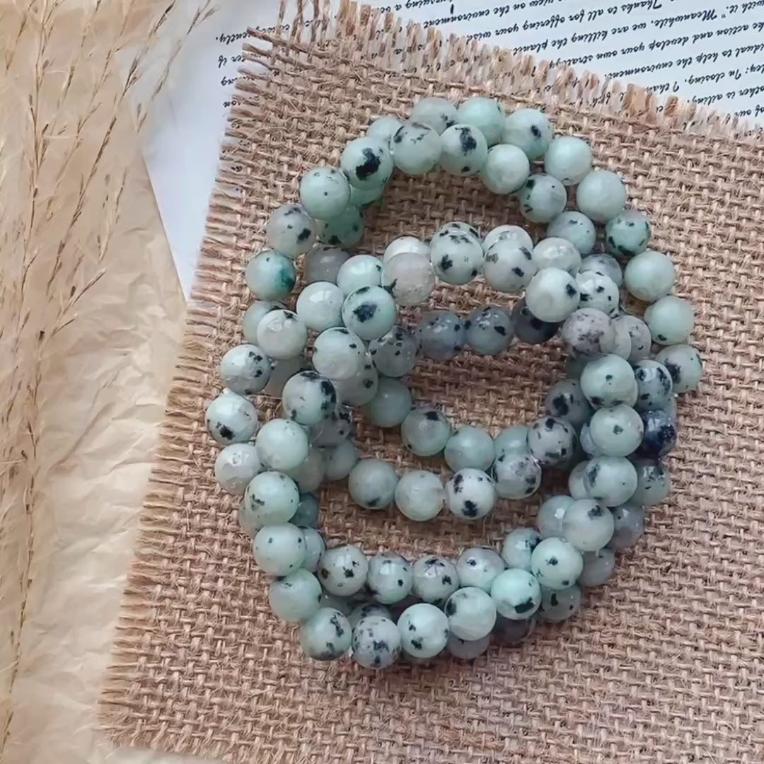 Kiwi jasper crystal bracelet-B023