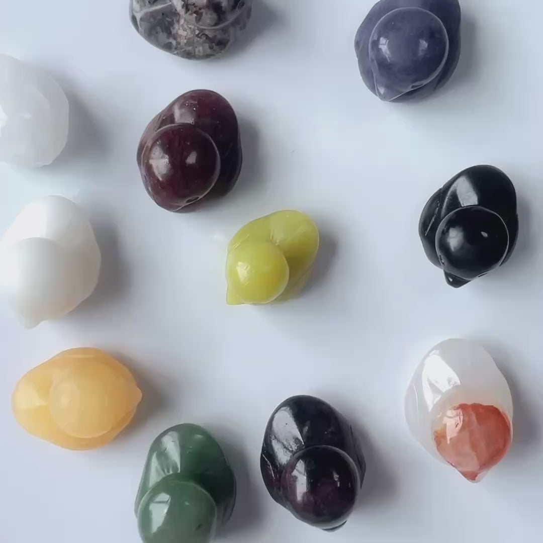 35mm Multi-material handmade crystal duck carved-C016