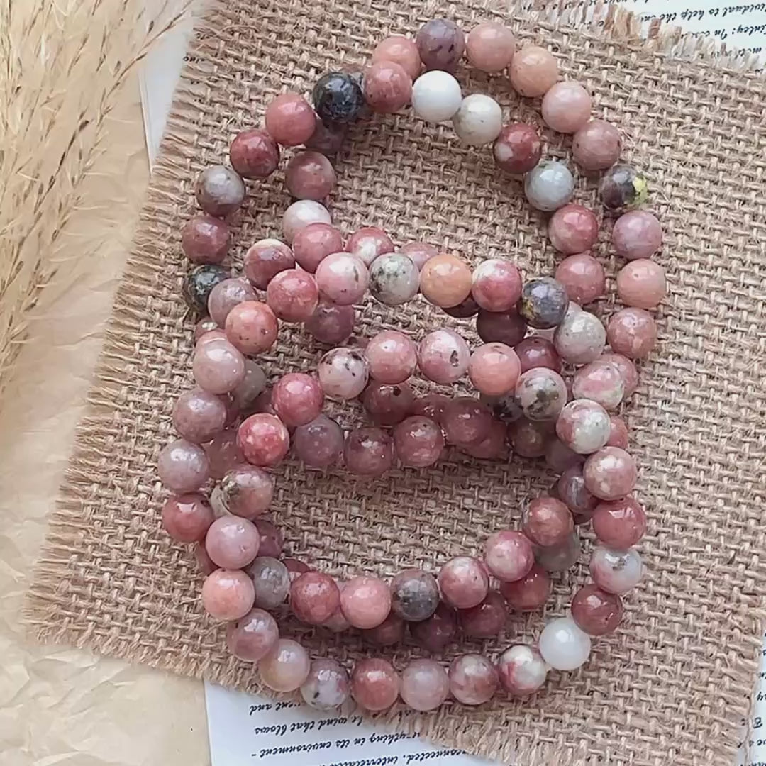 Plum jade crystal bracelet-B026