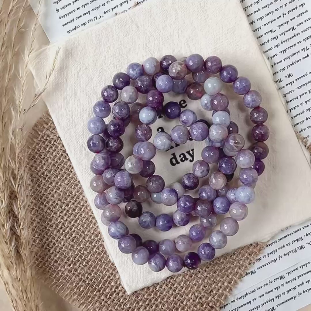 Spark Lepidolite Crystal Bracelets (resin filler)-B002