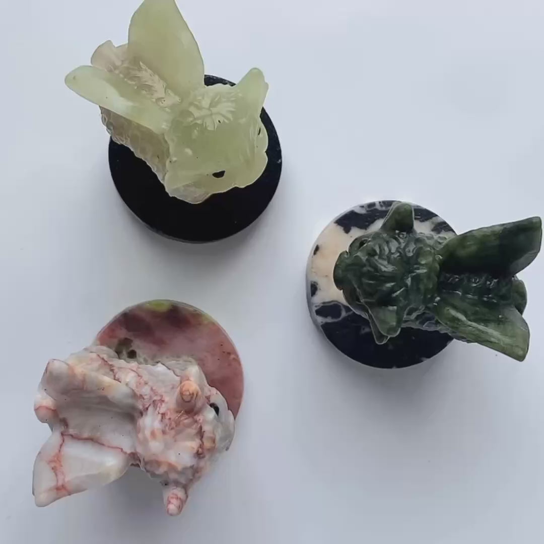 Multi-material handmade cute car spring ornament flying bison carving-C055