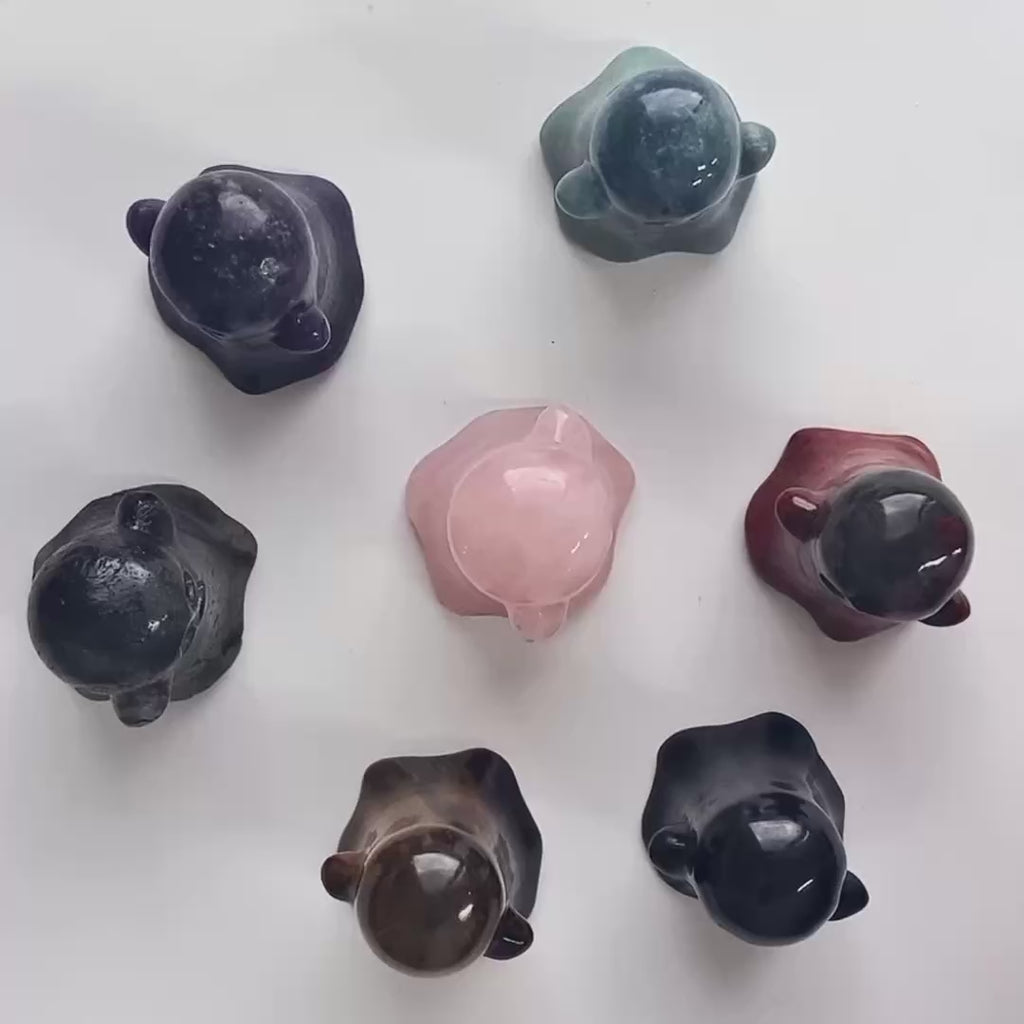 Multi-material handmade Cute ghost crystal carving-C047