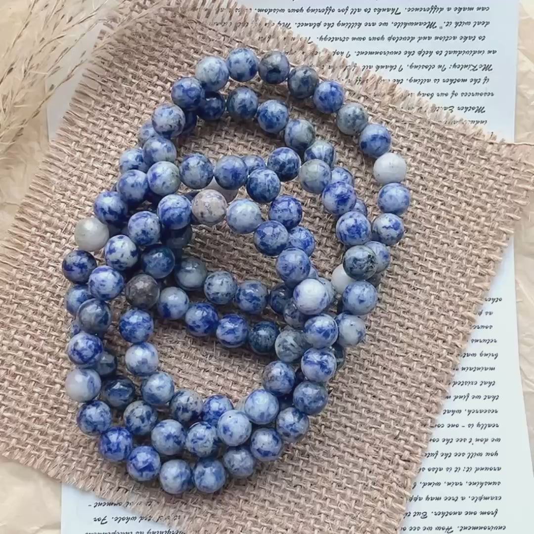 Snowflake sodalite crystal bracelet-B016