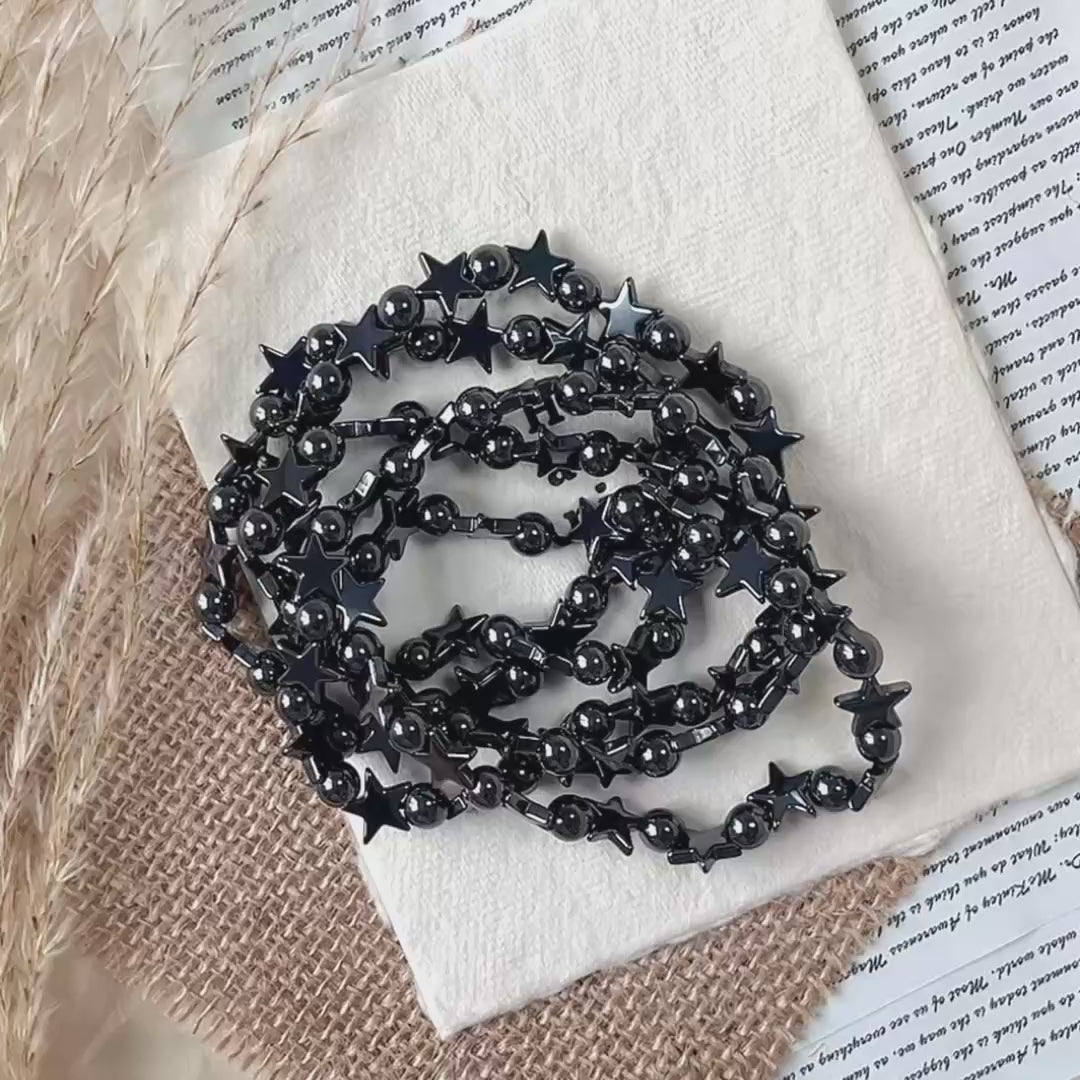 Hematite star bracelet wholesale-B005